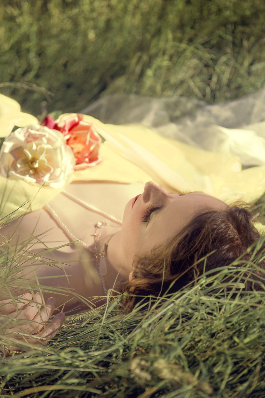 girl, woman, resting, outdoor, summer, freedom, hair, relax, female, portrait, people, model, sleeping beauty, sleeping, sensual, brunette, nature, white, lady, style, elegance, caucasian, attractive